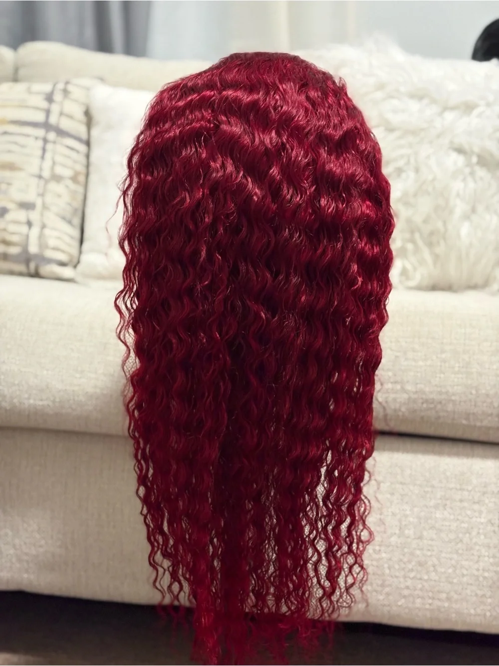 30 inch Deep Burgundy 99j Wave Lace Front Wig